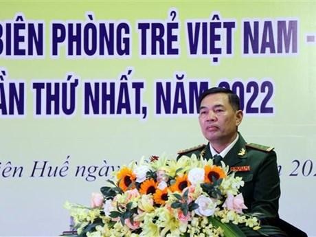El coronel Nguyen Thanh Hai, subjefe de Política de la Guardia Fronteriza de Vietnam, habla en el evento. (Fotografía: VNA)
