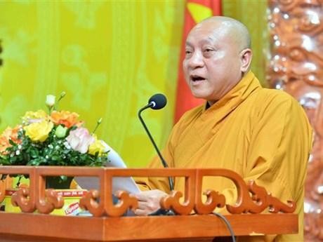 El vicepresidente del Consejo Administrativo de la Sangha Budista de Vietnam (SBV), Thich Gia Quang. (Fotografía: VNA)