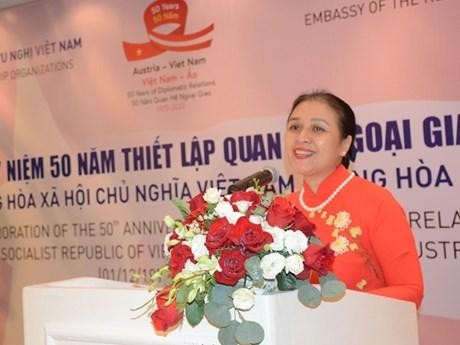 La presidenta de la Unión de Organizaciones de Amistad de Vietnam, Nguyen Phuong Nga. (Fotografía: VNA)