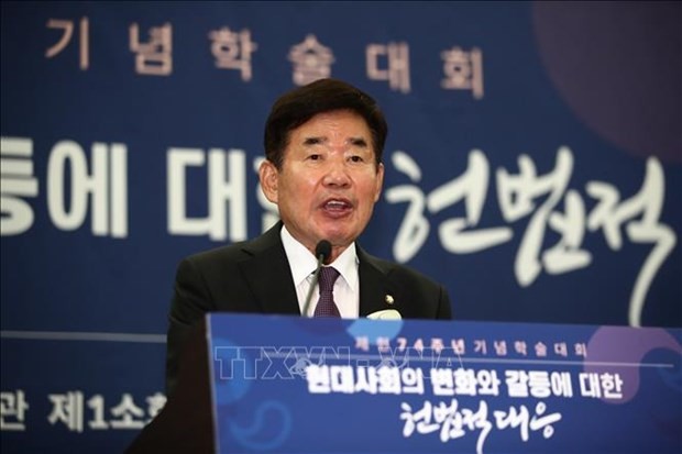El presidente de la Asamblea Nacional de Corea del Sur, Kim Jin-pyo. (Fotografía: Yonhap/ VNA)