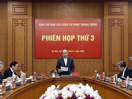 El presidente de Vietnam, Nguyen Xuan Phuc, interviene en la cita. (Fotografía: VNA)