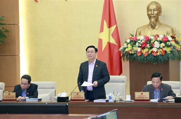 El presidente de la Asamblea Nacional de Vietnam, Vuong Dinh Hue, en la cita. (Fotografía: VNA)