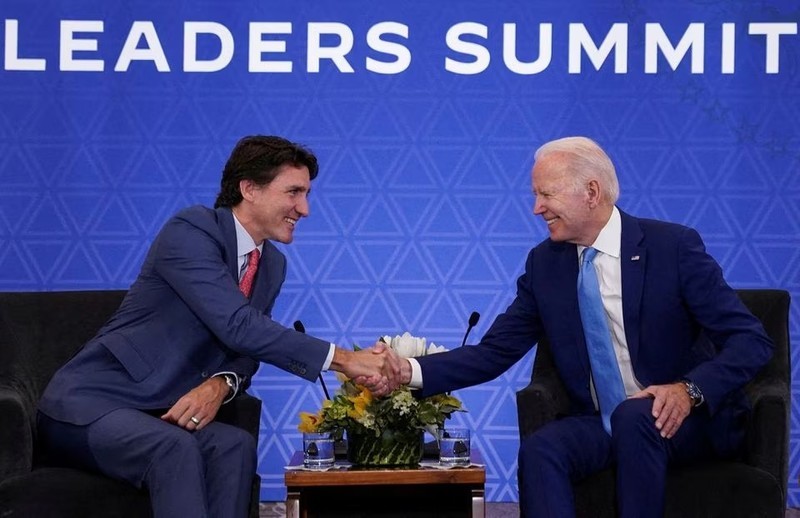 El presidente de Estados Unidos, Joe Biden, y el primer ministro de Canadá, Justin Trudeau, en una reunión el 10 de enero de 2023. (Foto: Reuters)