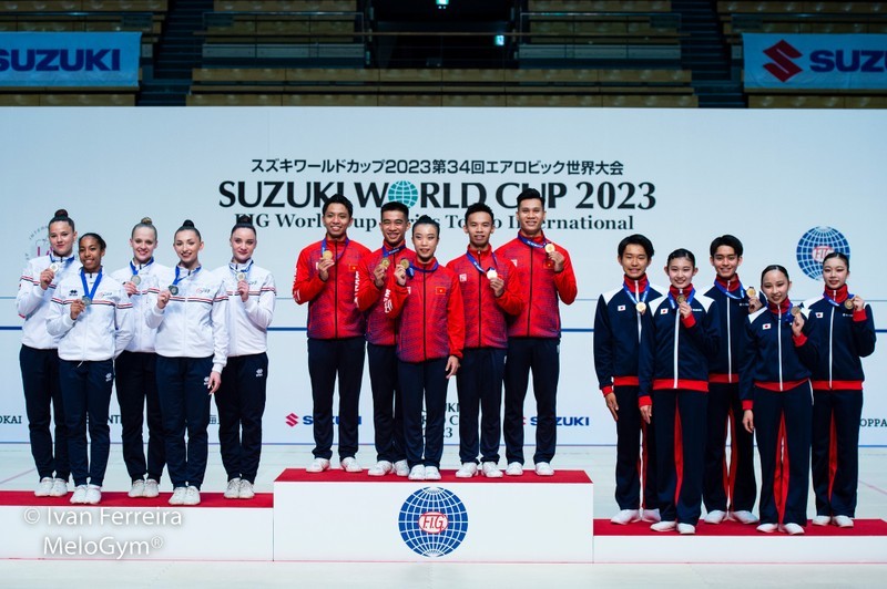 Cinco miembros del equipo vietnamita vencieron a Francia y Japón para ganar la medalla de oro. (Foto: MeloGym)