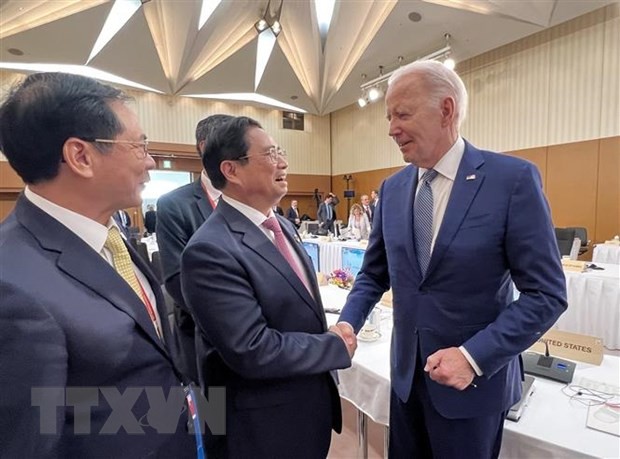 El primer ministro de Vietnam, Pham Minh Chinh, se reunió con el presidente estadounidense, Joe Biden. (Fuente: VNA)