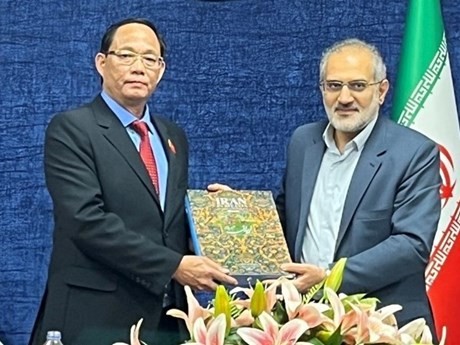 El embajador de Hanói en Teherán, Luong Quoc Huy, y el vicepresidente de Irán encargado de asuntos parlamentarios, Mohammad Hosseini. (Fuente: Portal de Asamblea Nacional de Vietnam) 