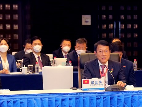 El coronel general Luong Tam Quang, viceministro de Seguridad Pública de Vietnam, habla en la conferencia. (Foto: cand.com.vn)