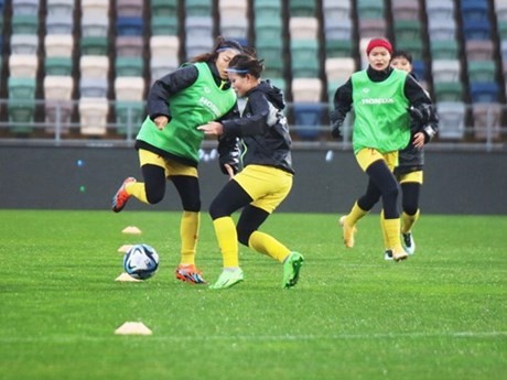 Un entrenamiento de la selección nacional de fútbol femenino de Vietnam. (Fuente: VFF)