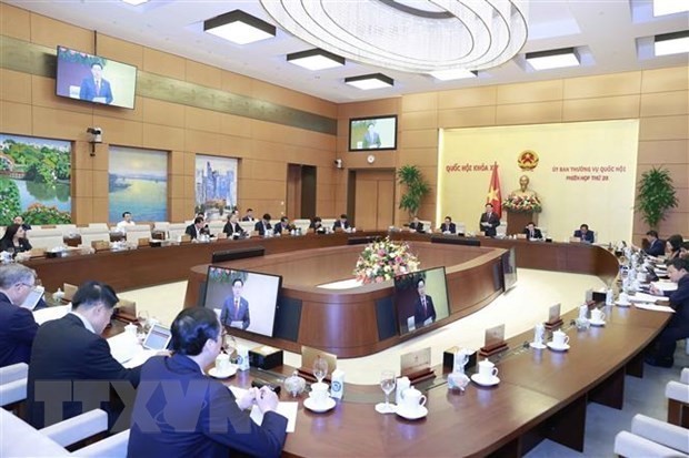 Una reunión del Comité Permanente de la Asamblea Nacional de Vietnam. (Fuente: VNA)