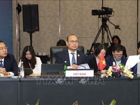 La delegación en el evento. (Foto: VNA)