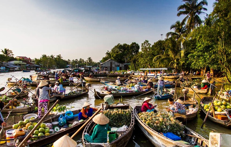 El mercado flotante en Can Tho. (Foto: vietnamnet.vn)