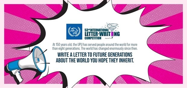 El cartel del Concurso Internacional de Redacción de Cartas de la UPU 2024. (Foto: VNA)