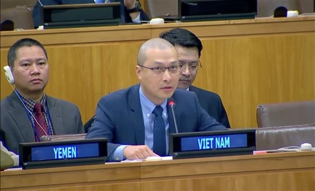 El ministro consejero Nguyen Hoang Nguyen, subjefe de la delegación permanente de Vietnam ante las Naciones Unidas. (Fotografía: VNA)