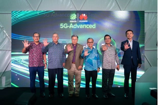 Delegados en la exhibición de prueba 5G-Advanced. (Fotografía: Maxis)