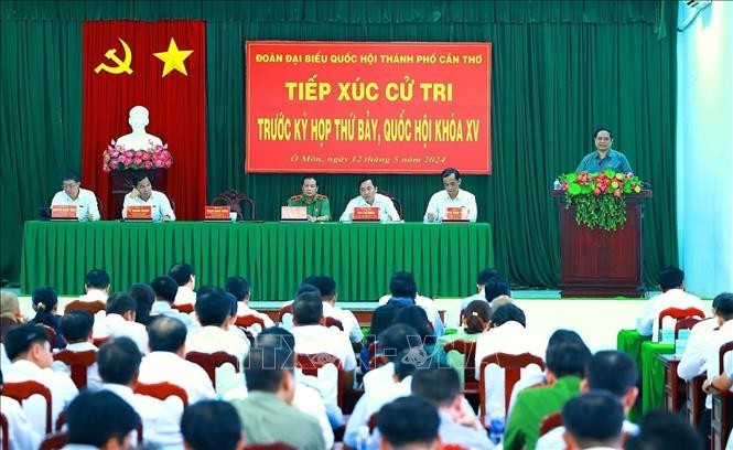 El primer ministro Pham Minh Chinh habla en el evento. (Foto: VNA)
