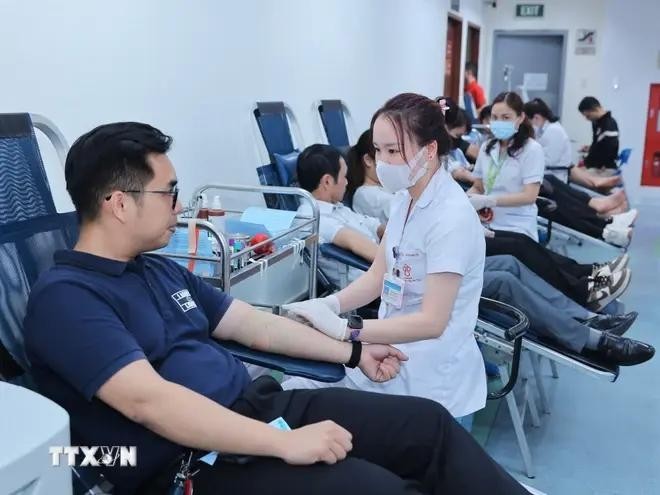Donación de sangre en Vietnam. (Foto: VNA)