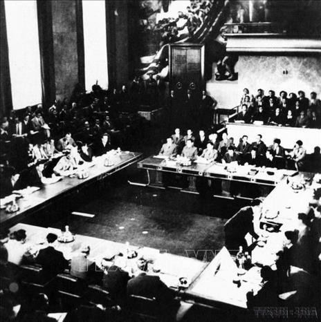 En la Conferencia de Ginebra en 1954. (Foto: VNA)