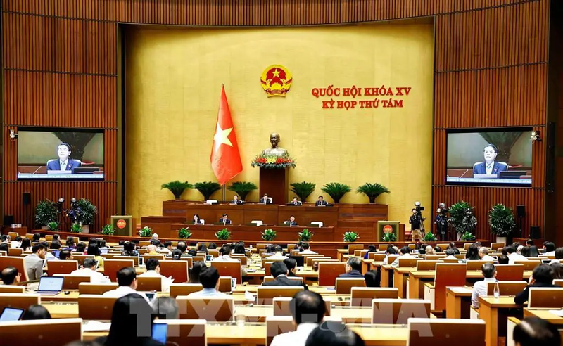 Los diputados de la Asamblea Nacional (AN) de Vietnam de la XV Legislatura evalúan la situación de la ejecución del presupuesto estatal para 2024. (Foto: VNA)