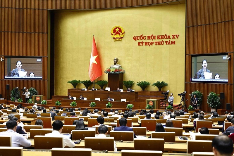 En la sesión de trabajo de la Asamblea Nacional de Vietnam de la XV Legislatura. (Foto: VNA)