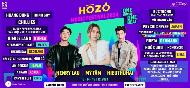 El Festival Internacional de Música HOZO se celebra en Ciudad Ho Chi Minh. (Foto: bevn.live)