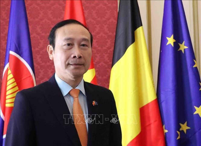 El embajador vietnamita en Bélgica y jefe de la delegación vietnamita ante la UE, Nguyen Van Thao. (Fotografía: VNA)