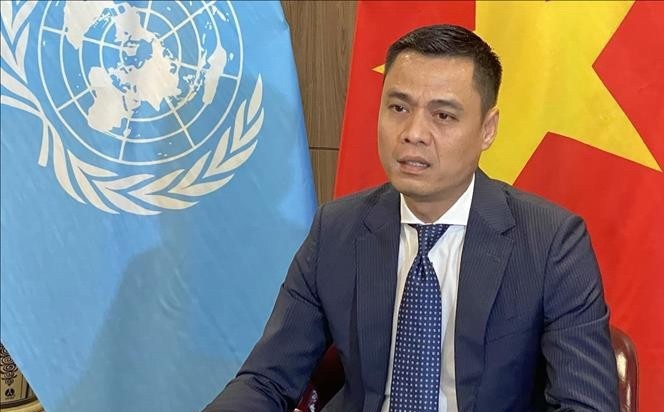 El embajador Dang Hoang Giang, jefe de la delegación de Vietnam ante las Naciones Unidas. (Fotografía: VNA)