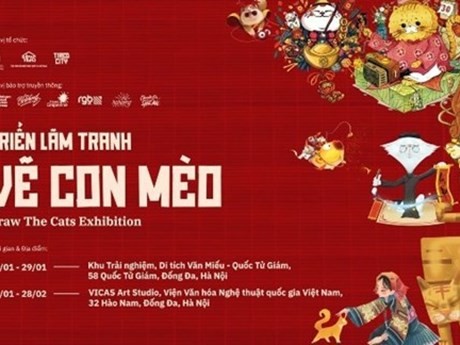 Exposición de arte sobre Año del Gato abre en Hanói