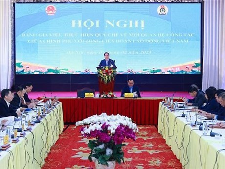 El primer ministro vietnamita, Pham Minh Chinh, en la conferencia (Foto: VNA)