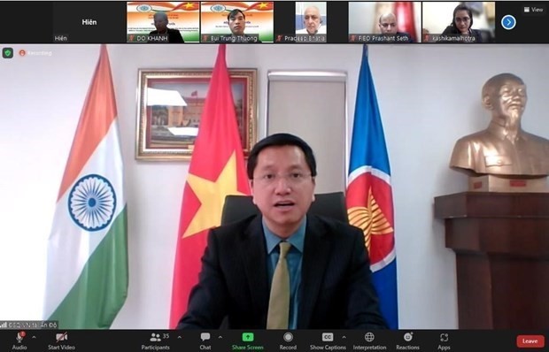 El embajador de Vietnam en la India, Nguyen Thanh Hai, habla en el evento (Foto: VNA)