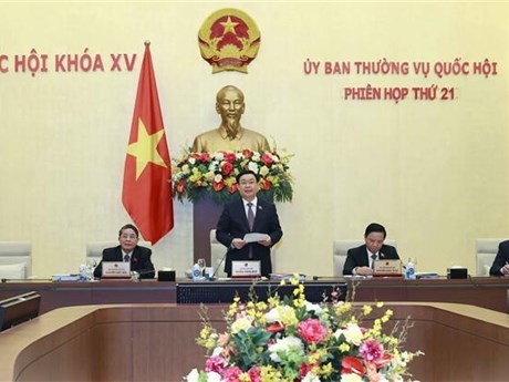 El presidente de la Asamblea Nacional de Vietnam, Vuong Dinh Hue, en la cita (Foto: VNA)