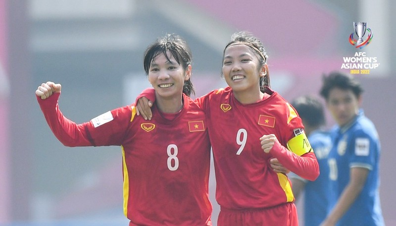 La delantera Huynh Nhu con la camiseta número 9.
