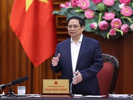 El premier Pham Minh Chinh en la reunión (Foto: VNA)