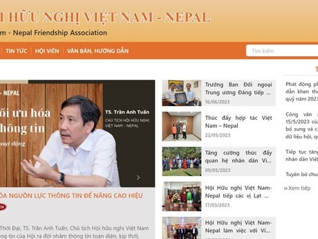 El portal de la Asociación de Amistad Vietnam-Nepal.