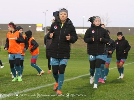 Futbolistas de Vietnam en un entrenamiento de preparación para la Copa Mundial Femenina de la FIFA 2023 (Foto: VFF)
