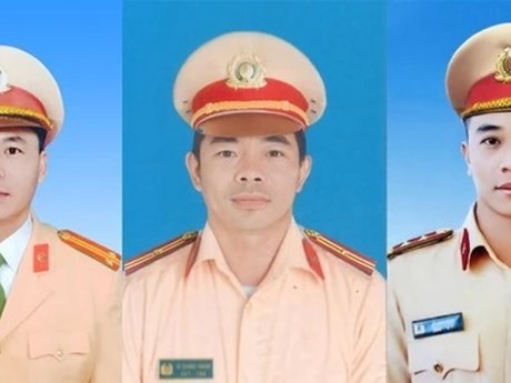 Los mártires de Nguyen Khac Thuong, Le Quang Thanh, y Le Anh Sang (Fuente: vtv.vn)