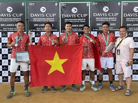 Selección de tenis vietnamita gana boleto para Grupo II de Copa Davis (Fuente: baovanhoa.vn)
