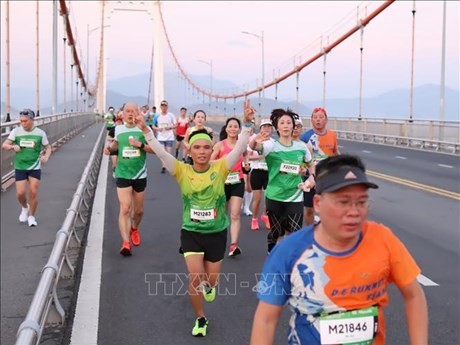 Atletas Maratón Internacional Da Nang Manulife (Fuente:VNA)