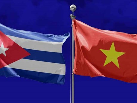 Banderas de Cuba y Vietnam (Fuente: Prensa Latina)