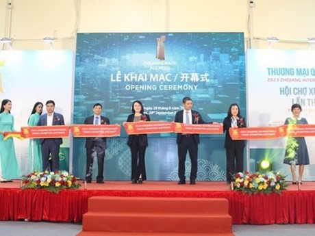 La ceremonia de inauguración de Exposición de Comercio Internacional de Zhejiang 2023 (Fuente: Bao Cong Thuong)