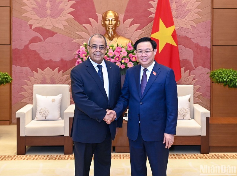 Máximo legislador de Vietnam se reúne con ministro de Industria y Producción Farmacéutica de Argelia