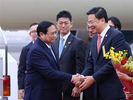 El primer ministro de Vietnam, Pham Minh Chinh, llega a Tokio (Fuente: VNA)