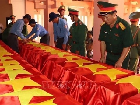 Binh Phuoc organizará un servicio conmemorativo y el entierro de los cuerpos en el cementerio de los mártires provinciales.(Foto: VNA)