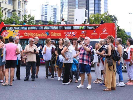Turistas extranjeros en Ciudad Ho Chi Minh (Fuente:thanhnien.vn)
