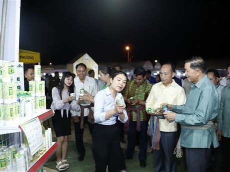 Una empresa vietnamita presenta sus productos a los visitantes (Foto: VNA)