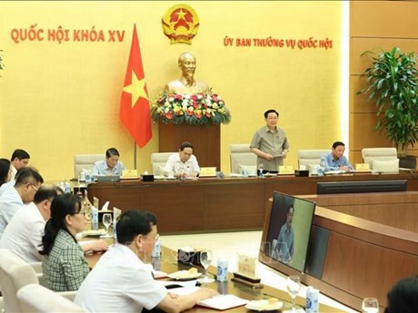 El presidente de la Asamblea Nacional de Vietnam, Vuong Dinh Hue, interviene en el evento (Fuente:VNA)