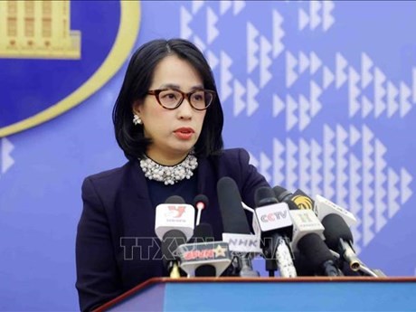 La portavoz del Ministerio de Asuntos Exteriores vietnamita, Pham Thu Hang. (Fuente: VNA) 