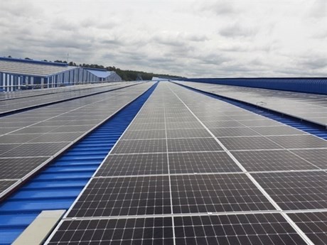 Los paneles solares en el tejado de una empresa en la provincia de Binh Duong. (Foto: VNA) 