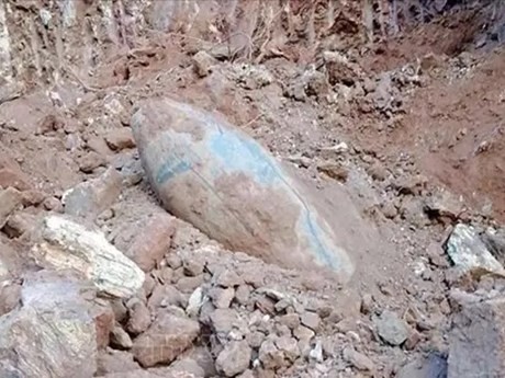 La bomba de 340 kilogramos recién descubierta (Fuente: VNA)