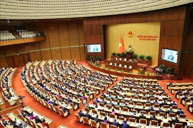 En la inauguración del séptimo periodo de sesiones de la Asamblea Nacional de Vietnam de la XV legislatura. (Fuente:VNA)
