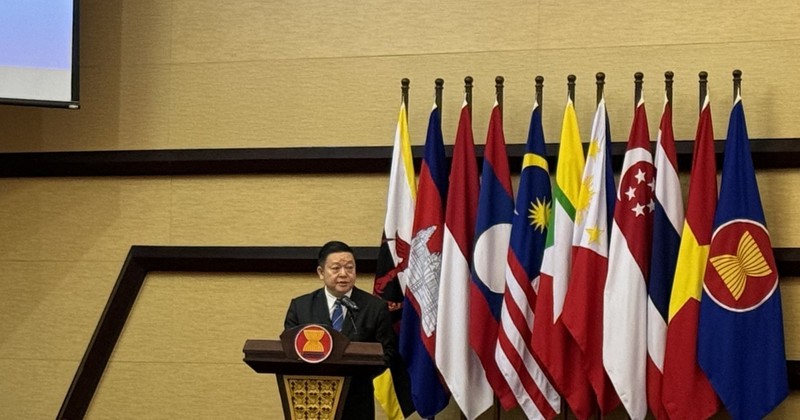 El secretario general de la Asean, Kao Kim Hourn, interviene en el evento. (Fuente: VNA)